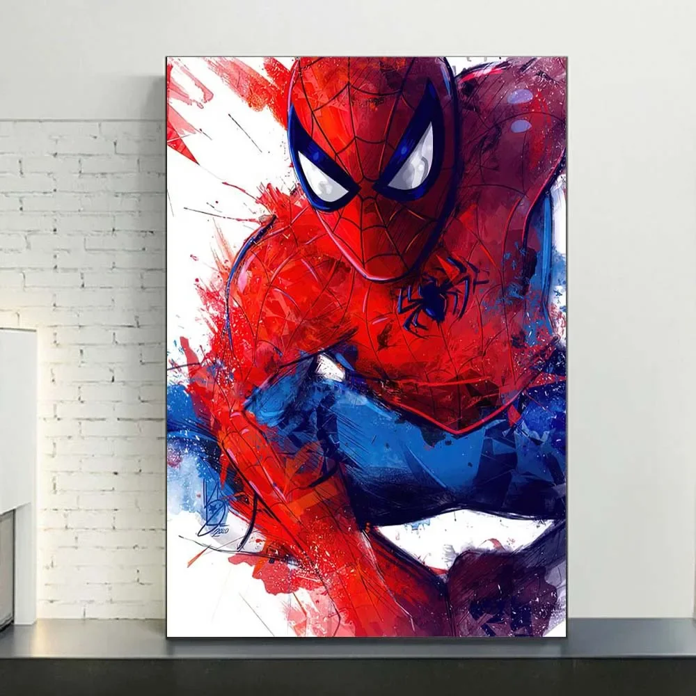 Modern Marvel Movie Watercolor SpiderMan Superhero Canvas Posters Home Wall Art Painting Print Picture Room Decor Murals - view 5
