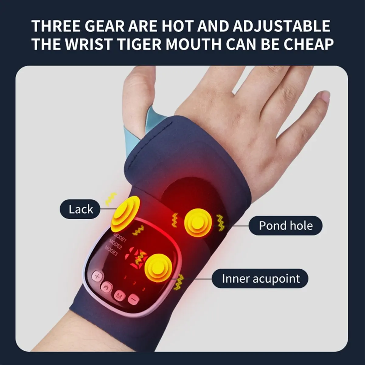 Brave- Electric Heating Wrist Massager Rechargeable EMS Wrist Heating Pad with Massage for Wrist Carpal Tunnel Fatigue Relief