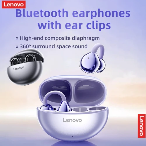 Imagen 2 del producto Auriculares inalámbricos Lenovo Bluetooth 5,4 TWS con efectos de sonido panorámicos, auriculares con batería de larga duración, cómodos de llevar, TA410