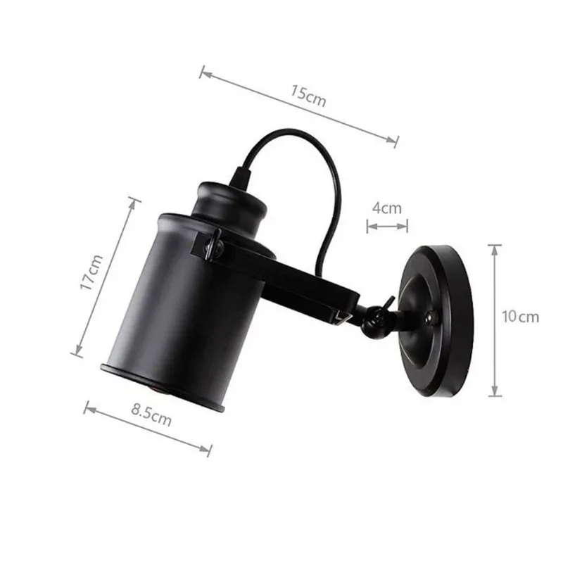 Vintage wall lights Industrial Style wall lamp Ceiling Spotlight indoor Mood light Adjustable angle for Bathroom, bars, cafes