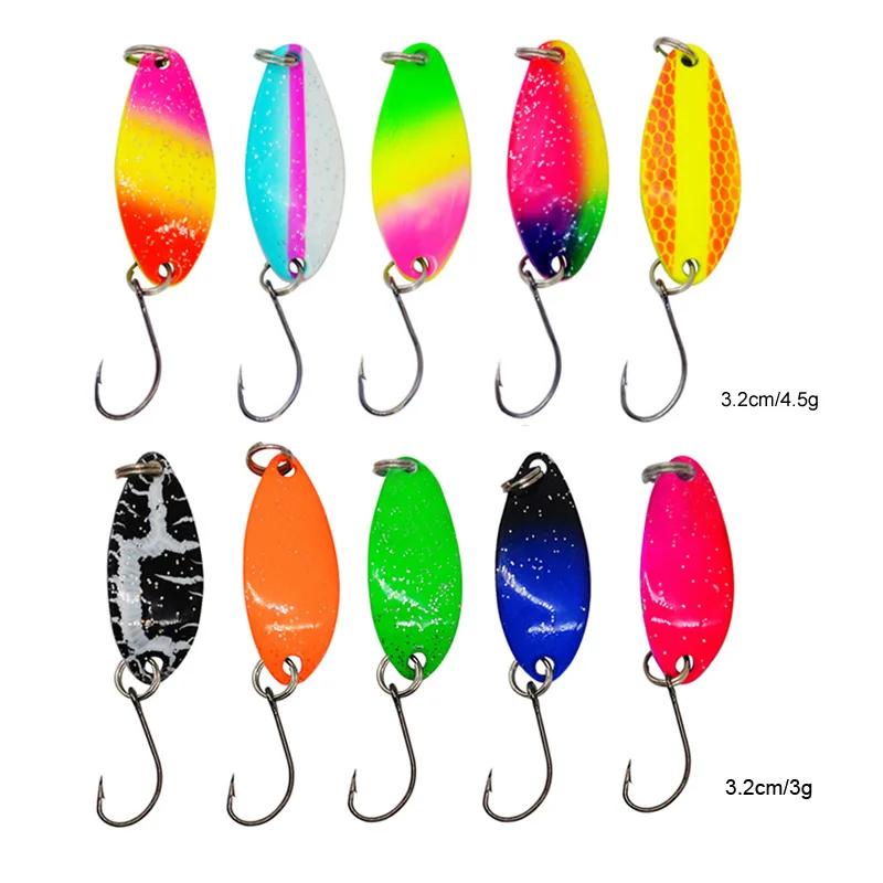 MrLurion 3g 4.5g ملعقة صيد السمك إغراء الطعوم ، ملعقة صب معدنية إغراء الطعم ، ستريم سمك السلمون المرقط ملاعق الصيد السحر ، سبينر خفيف