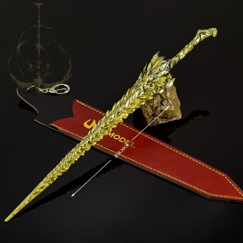 Eldenn Dragon King Rock sword weapons Model Game Peripherals Toy Knife Leather Case Version Metal Crafts Ornaments Gifts for Boy