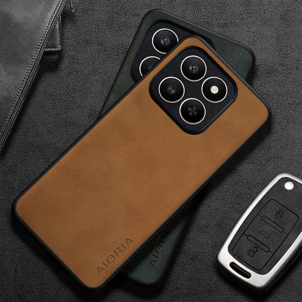 حافظة لهاتف Honor X7D X7C X7B X7A كابا فاخرة على طراز الأعمال قسط من جلد البولي يوريثان غطاء هاتف ريترو كوكه فوندا #1