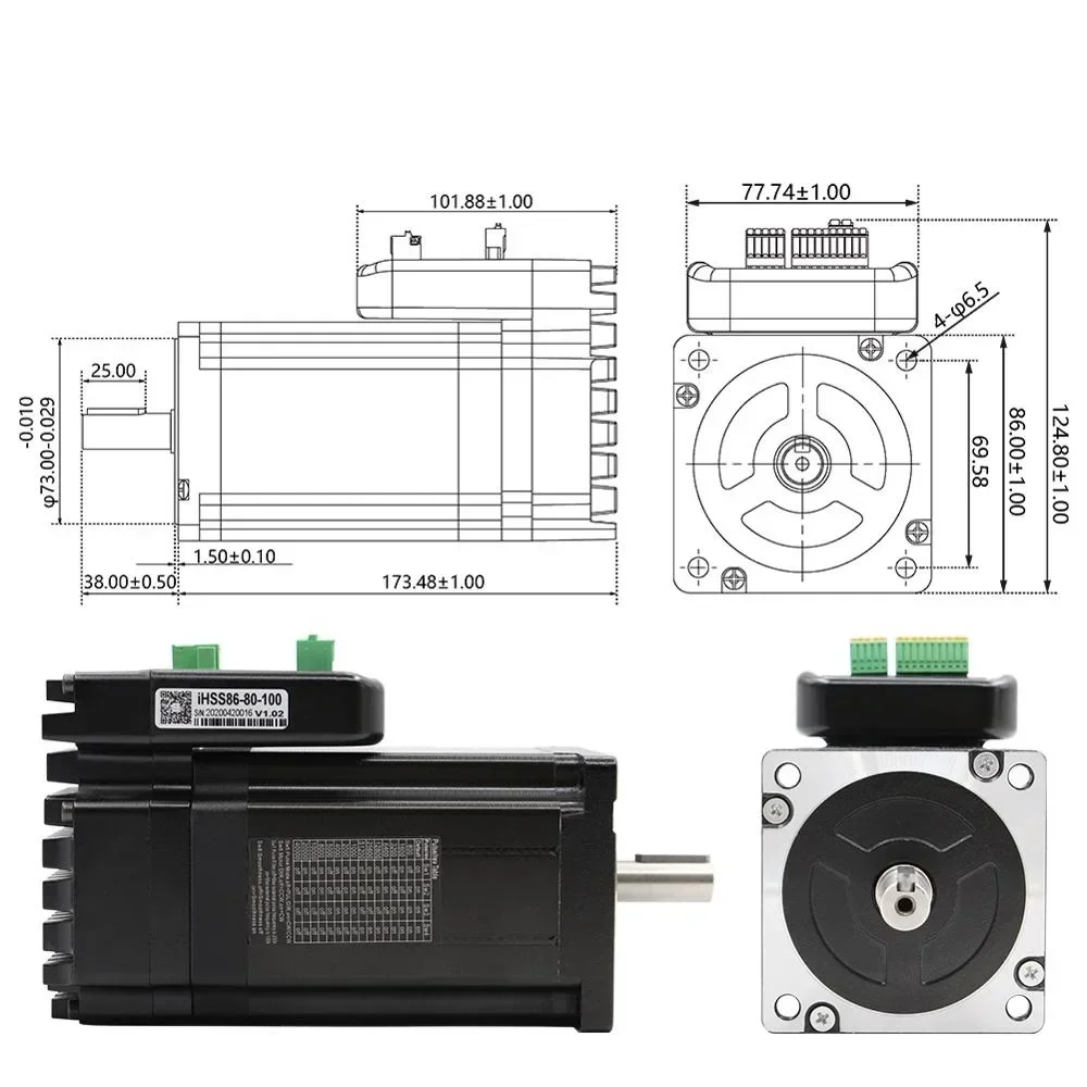 NEW ARRIVAL! JMC Nema34 9.8Nm 6.0A Integrated Closed Loop Stepper Easy Servo Motor & Driver 24-80V for CNC Machine iHSS86-80-100