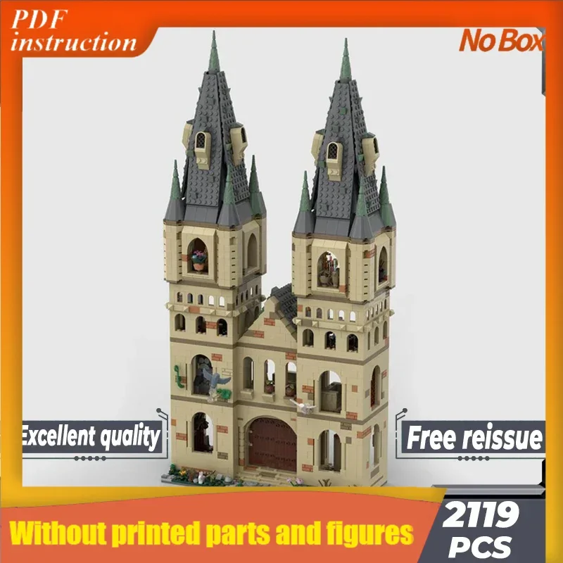 

Magical School Model Moc Building Bricks Medieval Bell Tower Technology Modular Blocks Gifts Toys DIY Sets AssemblyChristmas