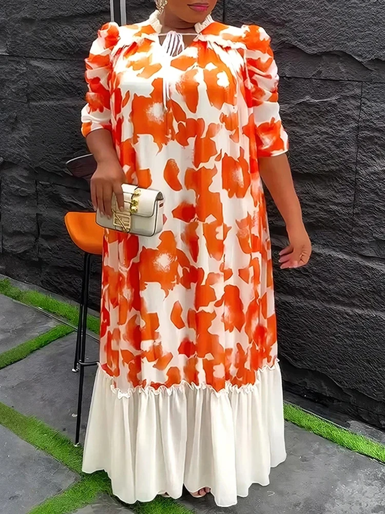 アフリカ Dashiki プリントシフォンドレスエレガントな女性のウェディングパーティーイブニングドレスドバイトルコカフタン誕生日ドレス女性服