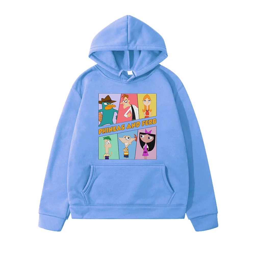 Phineas and Ferb Cartoon Hoodies Children's Sweatshirt New Creative Design Pullovers  Autumn Fashion Clothes Kids  Boys Girls