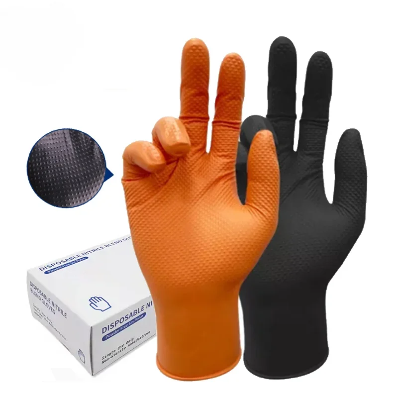 Guantes de nitrilo multiusos para mecánicos, guantes de trabajo de seguridad Industrial, resistentes al agua, antideslizantes de diamante, 8,0g