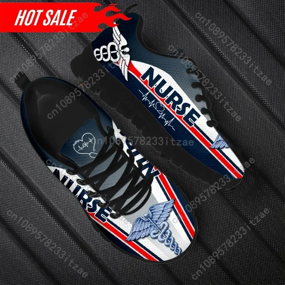 

2025 Women Breathable Lace up Flat Shoes Lightweight Running Sneakers for Ladies EMT EMS Design Nurse Shoes Zapatos
