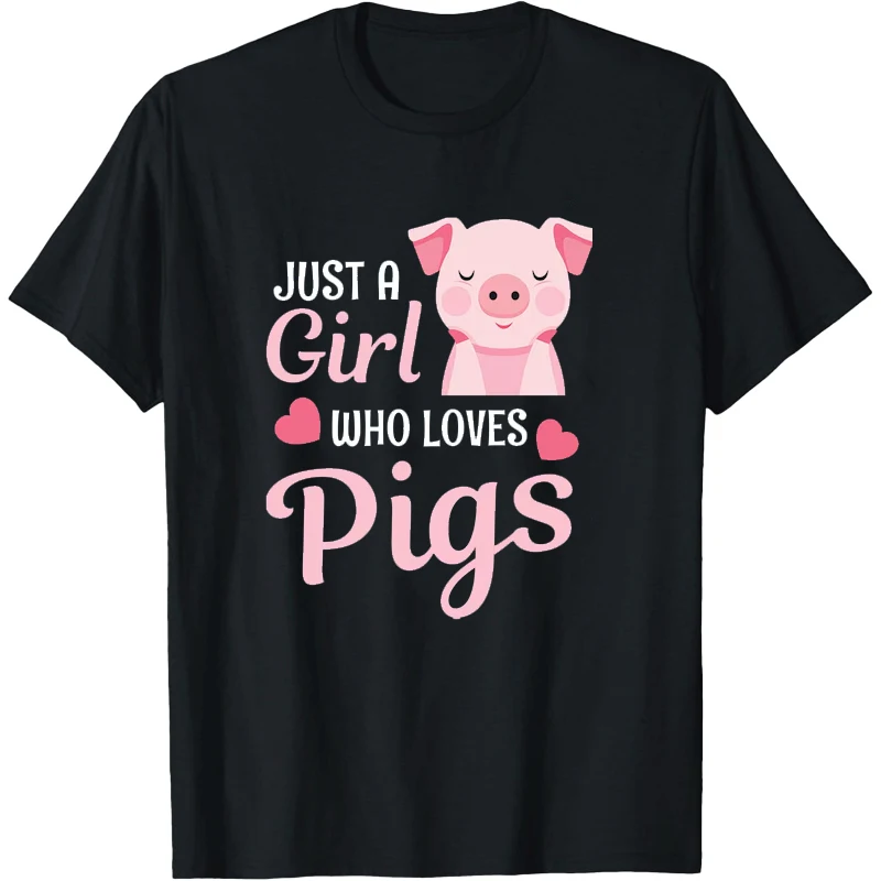 Girl T-Shirt Girl Gift Pigs Farm Farming Animal Farmer Pigs Lover Gifts T-Shirt Pig Funny Cute Piggy Birthday Graphic T Shirts