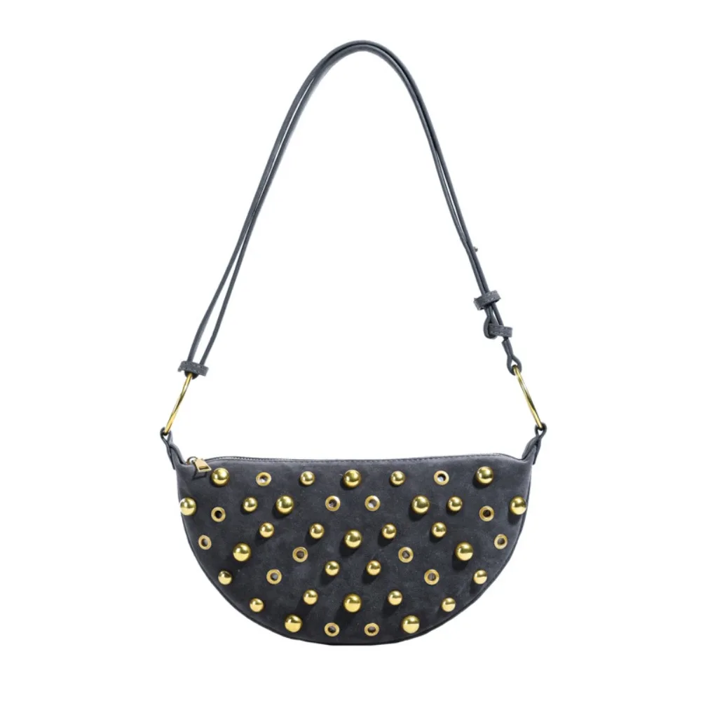 

Fashion Metal Stud Rivet Crossbody Bag Spicy Girl Punk Style Y2k Shoulder Bag Sweet Cool Handbag Underarm Bag Daily