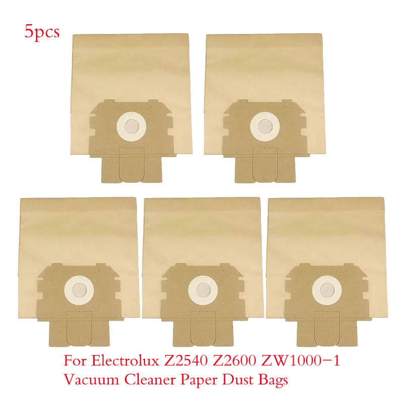 5pcs Disposable Paper Dust Bags for Electrolux Z2540 Z2600 ZW1000-1 Garbage Paper Bag Vacuum Cleaner Parts