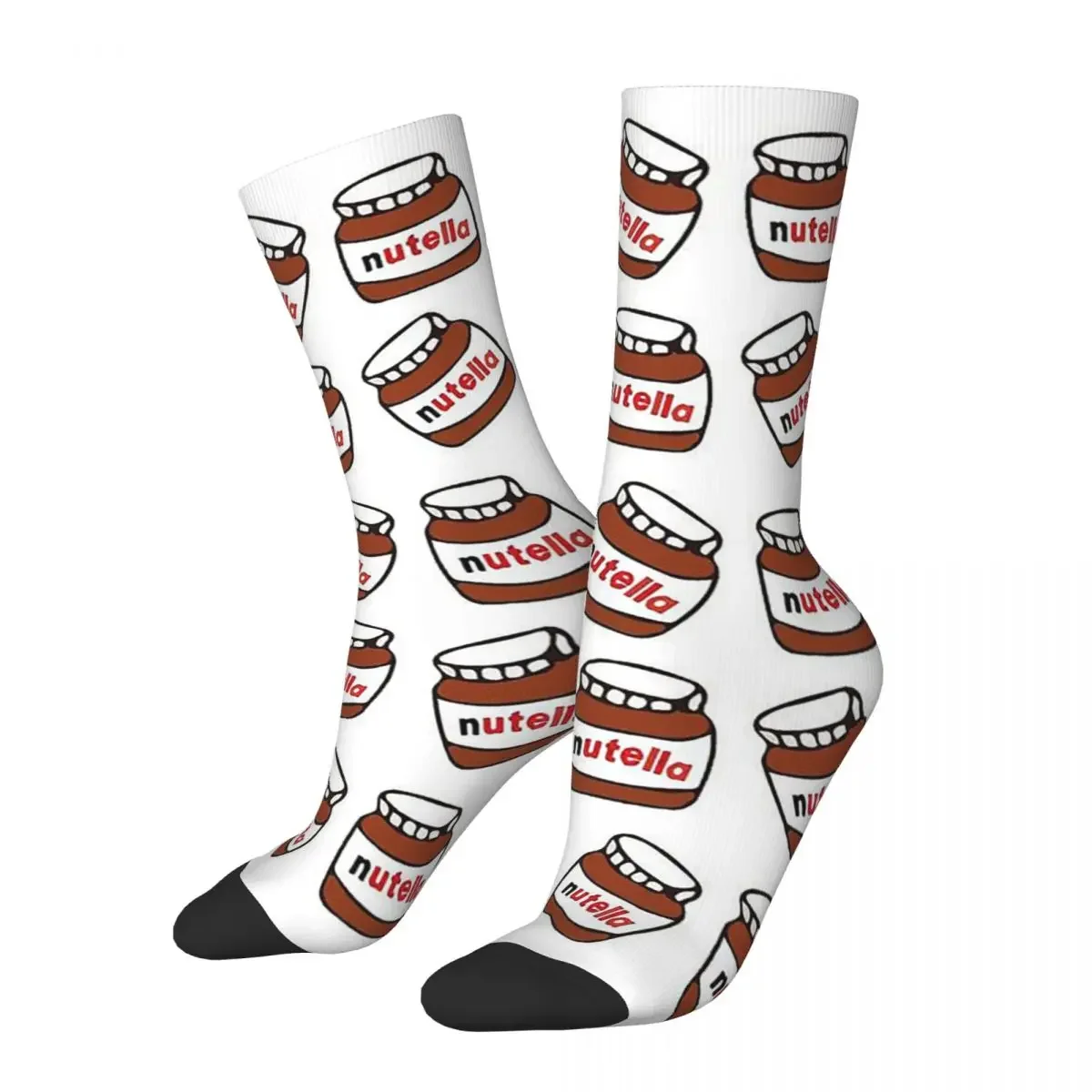 

Fashion Women Men Foods Nutella Cartoon Socks Sweat Absorbing Crew Socks Breathable Basketball Socks