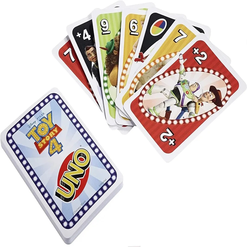 New Mattel UNO Toy Story 4 And Disney Wish Games  Card Family Funny Entertainment Board Game Poker Kids Toys Playing Cards