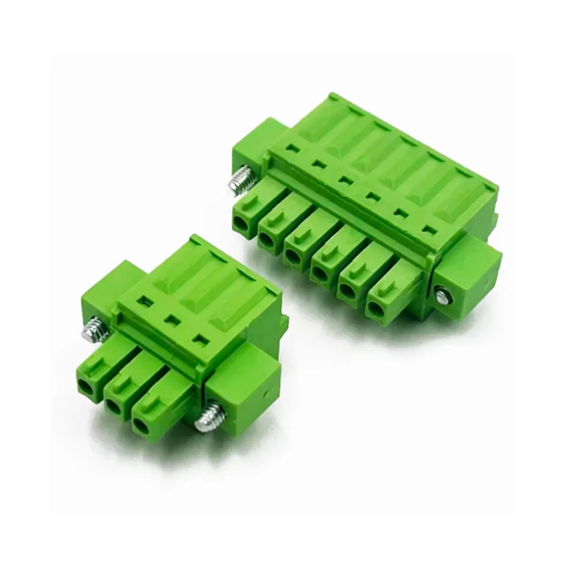 (10 Pcs) KF 2EDGKDM 3.5mm 3.81mm Spring-loaded terminal block with ears and flange butt connector JM 15EDGKDM 3.5 3.81