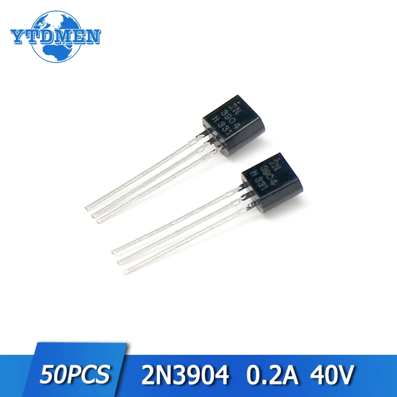 50Pcs 2N3904 Transistor, Silicon Npn Transistor To-92 Plastic Pakket, algemene Versterker 40V 0.2a Triode Transistor Set In Voorraad