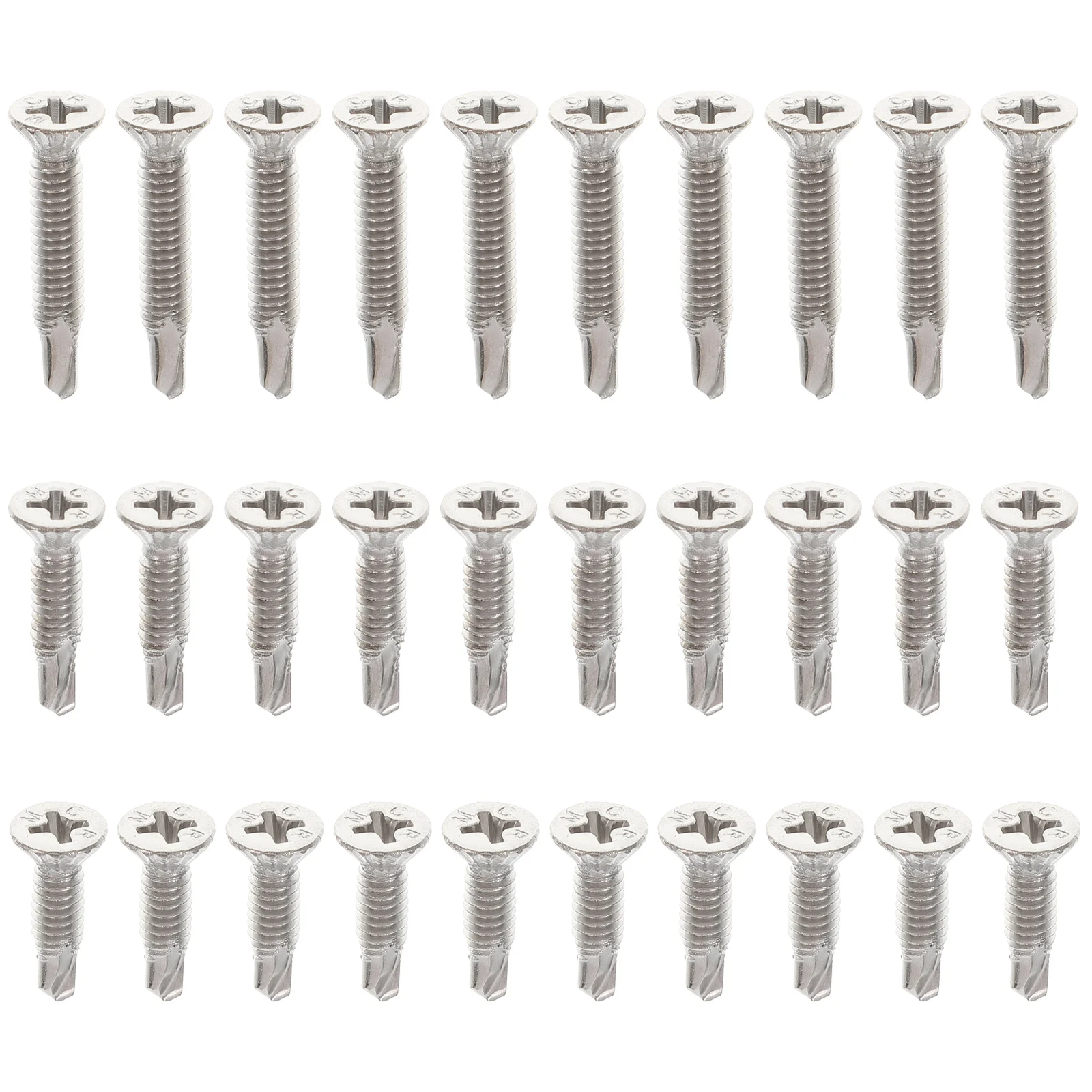 

1 set .2x16 19 25mm Self Drilling Screws Stainless Steel Anti Slip Drill Tail Wire for Metal Plastic Board DIY Tek Tapping