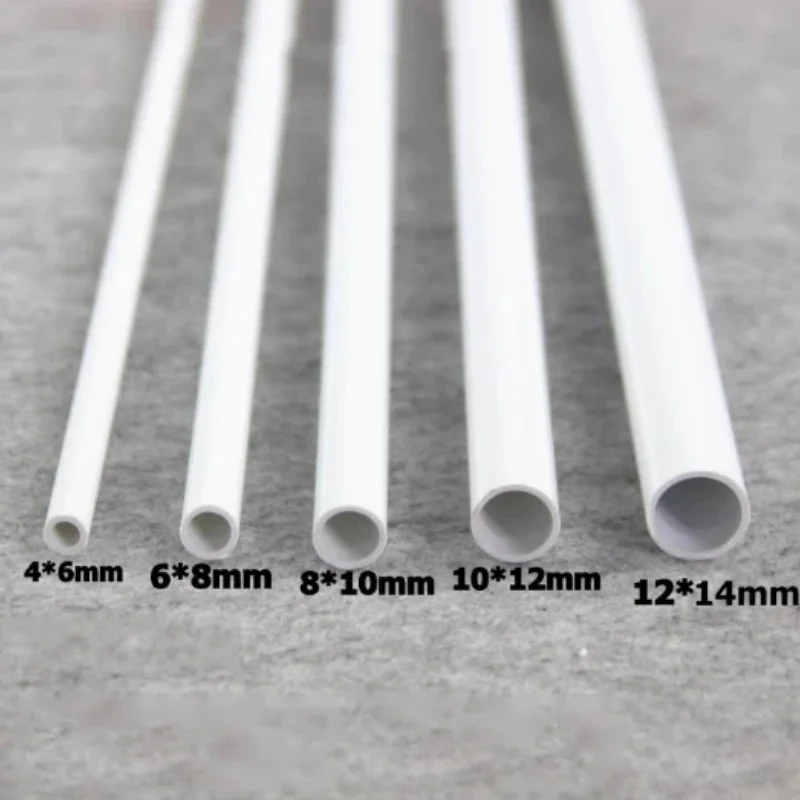 2/4/6Pcs White PVC Hard Tube 500mm Length OD 5-24mm Wall Thickness 1-1.5mm Small Water Pipe