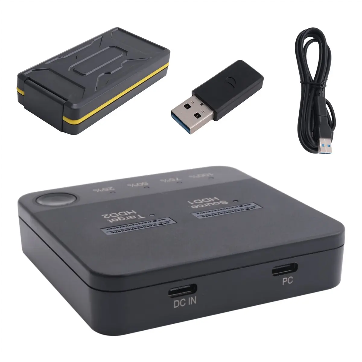 【DEAL!】M.2 SATA Duplicator M.2 SATA Dual Bay SSD Enclosure External Hard Disk Docking Station with Clone for M2 HDD SSD Reader view 2