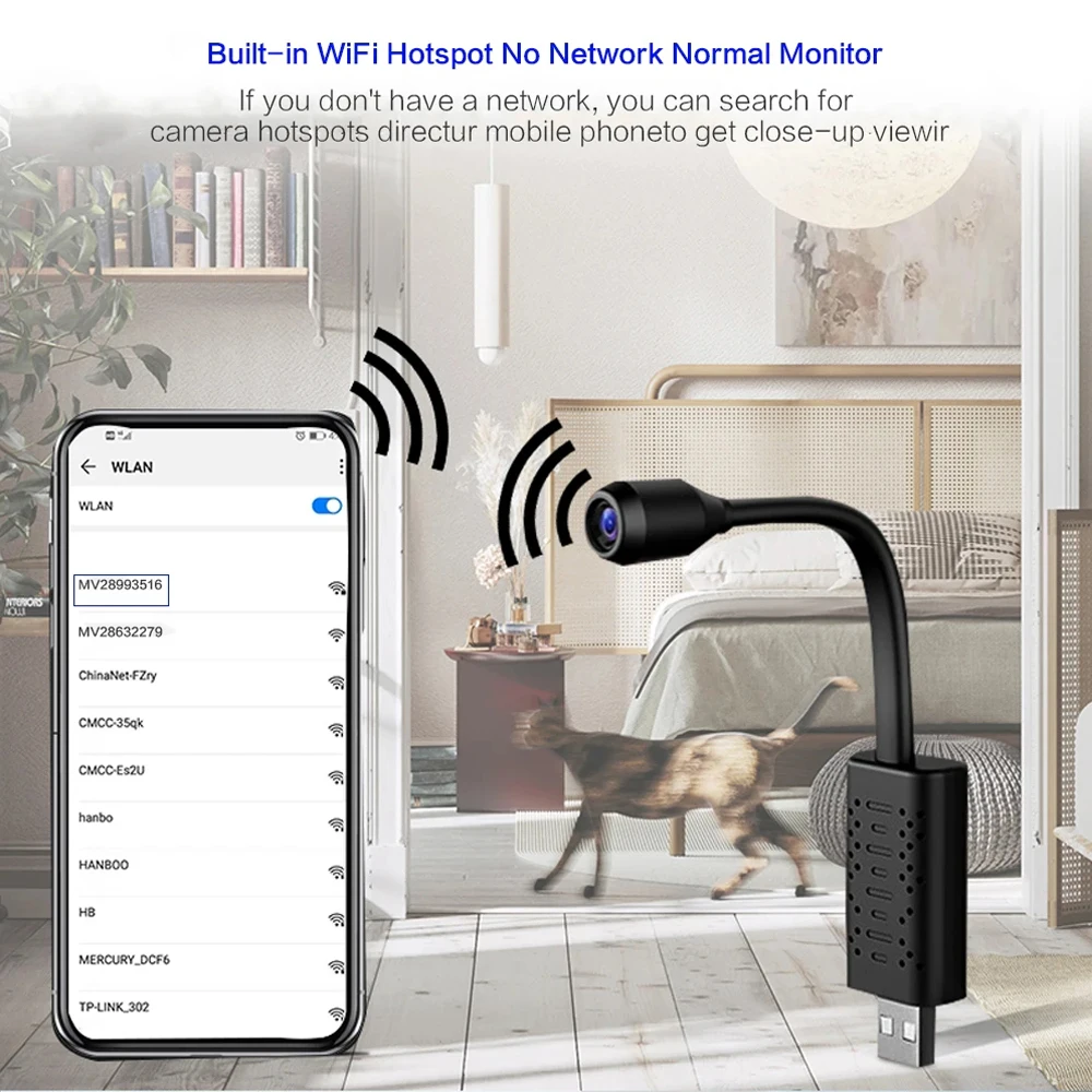 Hidden Camera Clock - 1080P HD Mini Camera USB Wireless