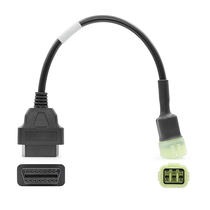

5X 6-16-контактные разъемы OBD2, диагностические инструменты, удлинительные кабели OBD, адаптеры для мотоцикла Kawasaki, серия Z