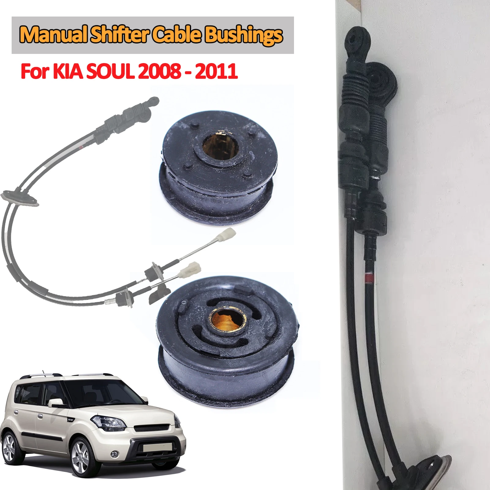 For Kia soul 2010 2011 2008 2009 Manual Gear Shifter shift cable bushings Manual Transmission lever Cables Repair kit assy