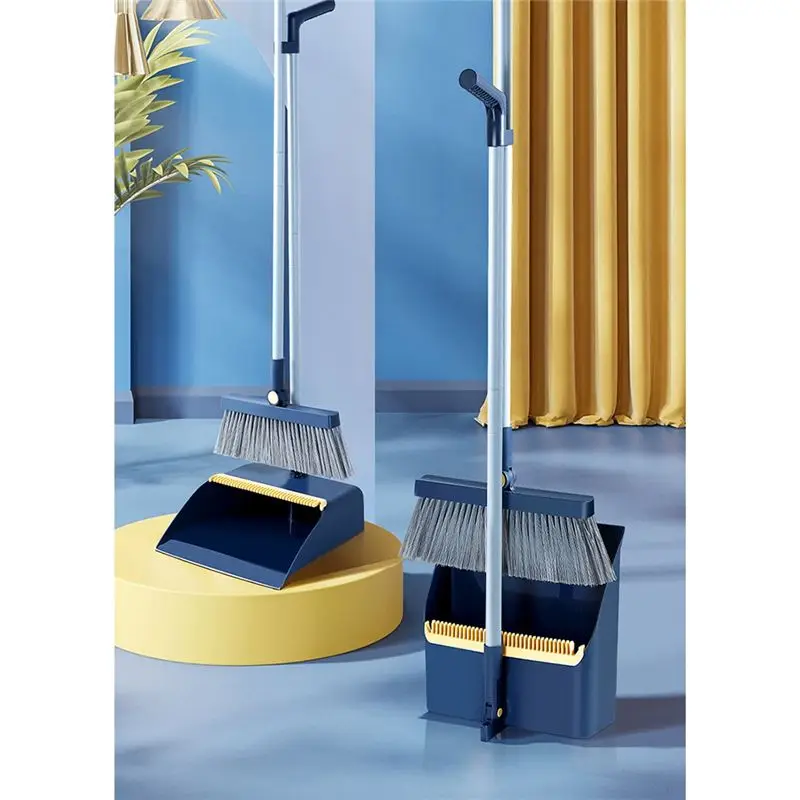 REST Broom and Dustpan Set,Foldable Extendable Broom Suit,Multifunction Household Dustless Dustpan Cleaning Set