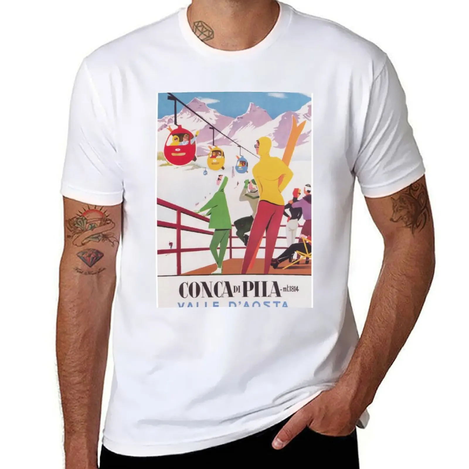 

Poster Vintage designer shirt Pila man Conca man Ski t T-Shirt di t for Italian shirt