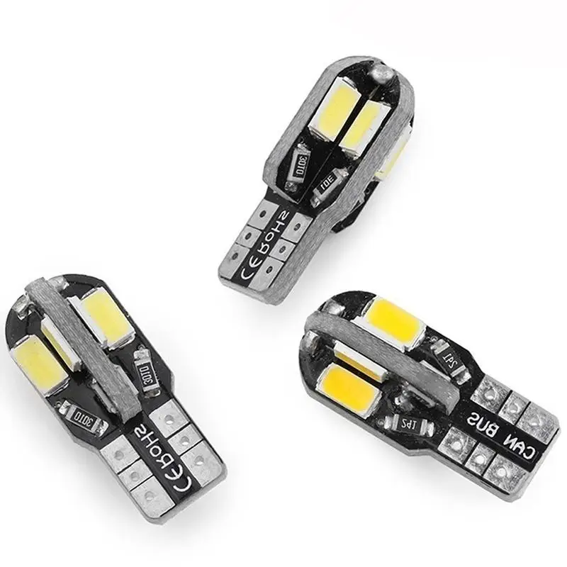 10pcs W5w T10 Led Lamps Canbus 5730 8smd 12v 6000k 194 168 Led Car Interior Map Dome Lights Parking Light Lamp Auto Signal