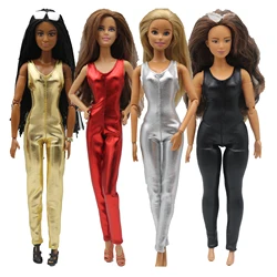 Nieuwe 30 cm 1/6 Pop kunstleer skinny stretch-glans jumpsuit Dagelijkse Slijtage Accessoires Kleding voor Barbies pop