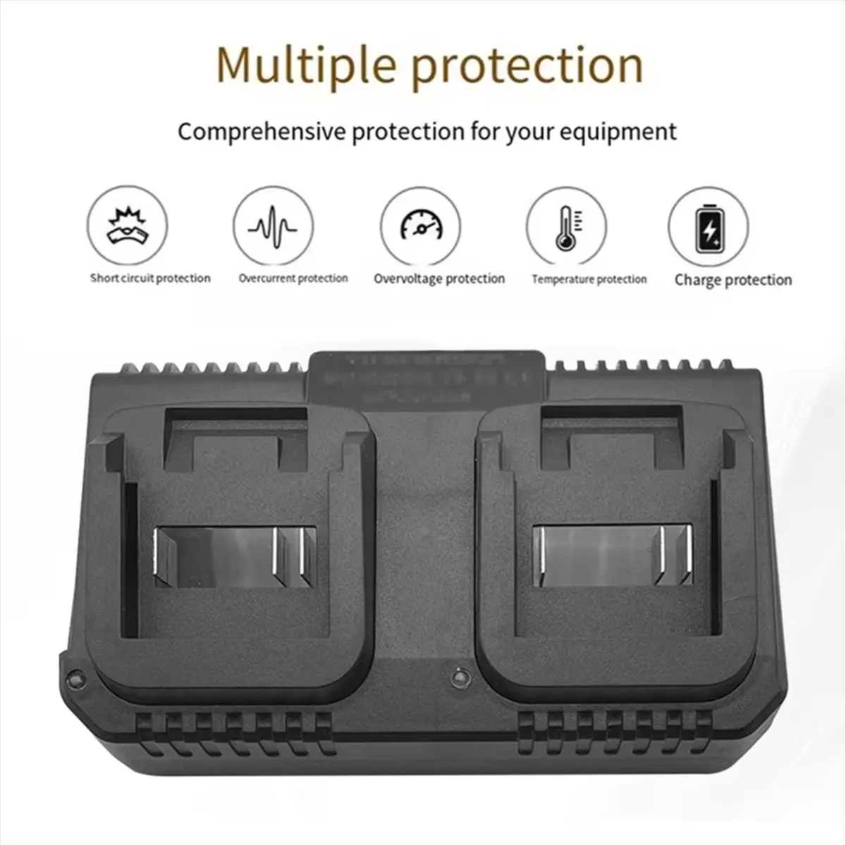 Fits for Dual-Ports Li-Ion Battery Charger for 18V Lithium Battery BL1830 for Song ZhiPu JiangMi EU