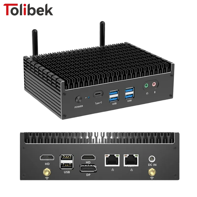 Fanless Intel 13e Generatie I7 1355u I5 1335u Min Pc Dual-DDR4 2x M.2 Nvme Ssd Slots 4K Uhd Wifi6 Thunderbolt 4 Computer