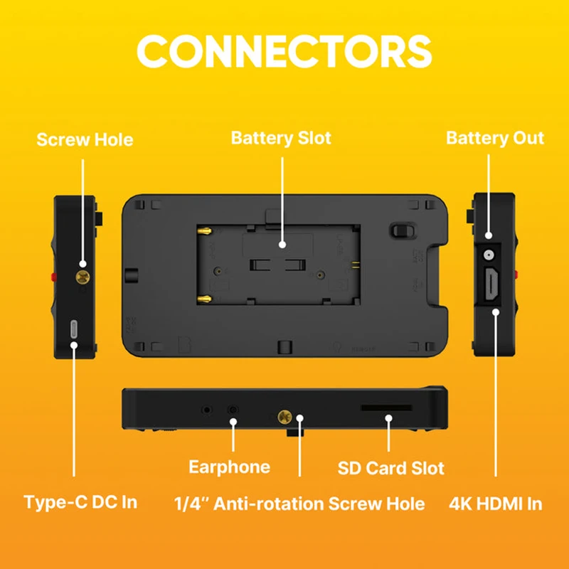 OSEE T5 T5 Plus 5.5 Inch DSLR Camera Monitor Kit 3D Lut1920x1080 IPS FHD 4K HDMI-compatible Tilt Arm and Sunshade