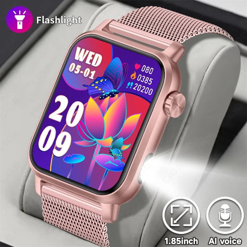 

Смарт-часы с частотой обновления 60 Гц, мужские, с Bluetooth-вызовами, спортивный фитнес-трекер, водонепроницаемый браслет IP68, женские умные часы для Android IOS