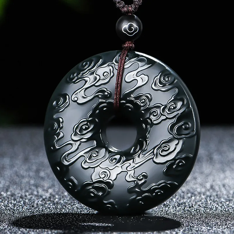 

Hetian Pagoda Green Jadeite Men Women Xiangyun Peace Jade Pendant