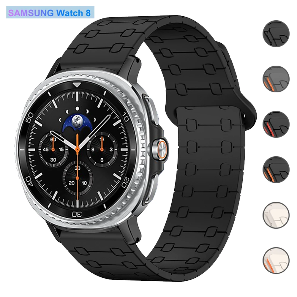 لساعة سامسونج جالاكسي 8 حزام معصم سيليكون مغناطيسي لساعة سامسونج جالاكسي 8 40 44 مللي متر/8 كلاسيكي 46 مللي متر سوار بدون فجوات