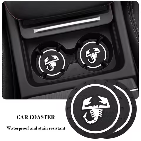 Anti-slip Car Coasters Water Cup Slots Non-Slip Mat For Abarth 500 Punto Tipo Panda Ducato Stilo Fiorino Doblo Bravo Accessories