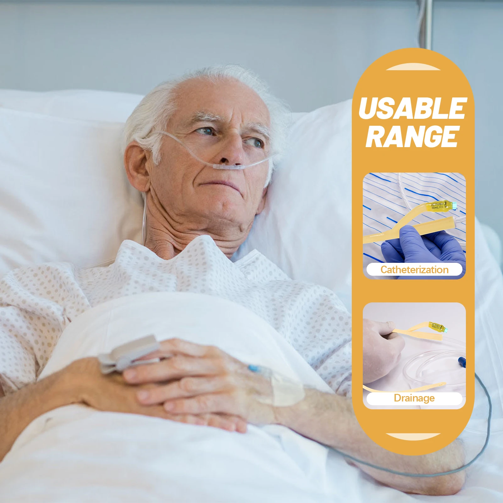 

12pcs Disposable Dual-Chamber Urine Tube 20Fr Medical Probe Catheter For Elderly Prostatic Patients Single Use Safe