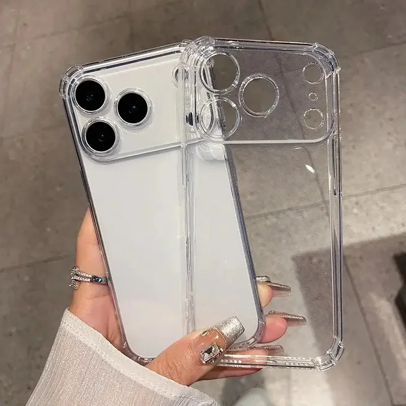 Anti-Fall-stoßfeste Hülle für iPhone 17 16 15 14 13 12 11 Pro Max Mini 8 7 6 6S Plus SE für iPhone 17 Air TPU transparente Abdeckung