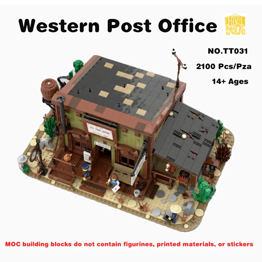 MOC TT031 Western Post Office NO Figurines or Stickers Model With PDF Drawings Building Blocks Bricks Birthday Christmas Gifts