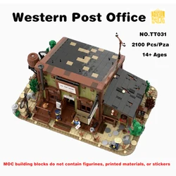 MOC TT031  Western Post Office NO Figurines or Stickers Model With PDF Drawings Building Blocks Bricks  Birthday Christmas Gifts