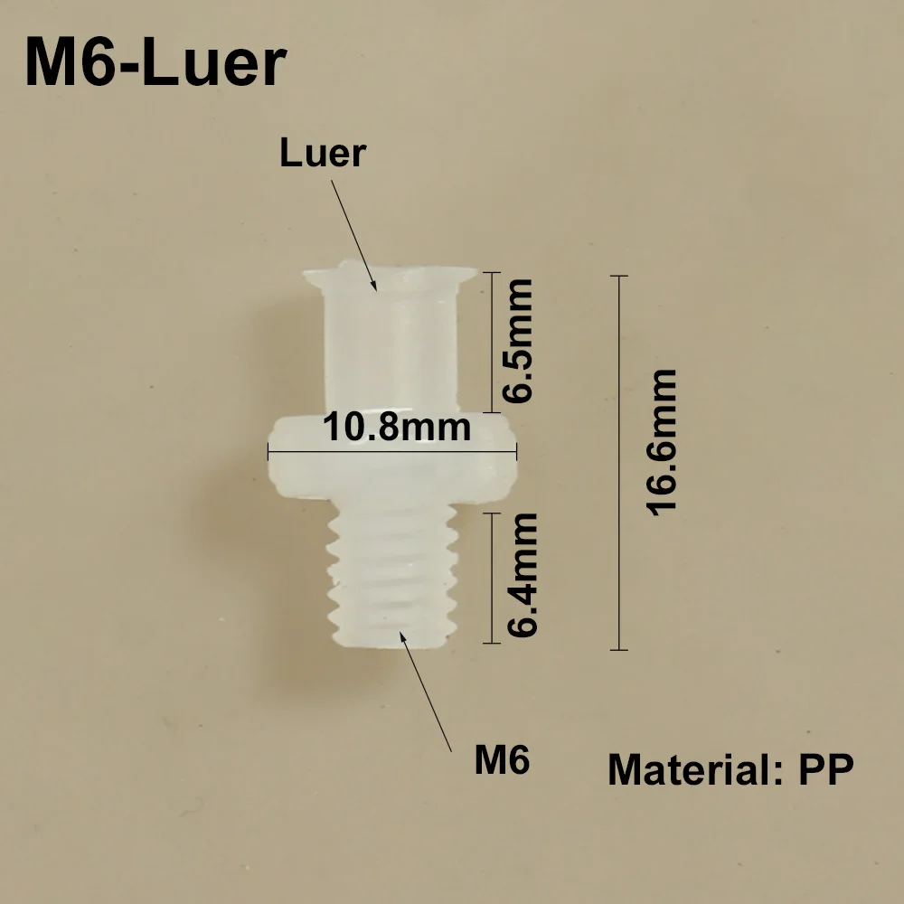 Luer-Gewinde 1/4-28UNF M6 M5 Adapter PP Kunststoff Luftventil Rohr Abgabe Kleber Unterverpackung Spritze Barrel Fitting Connector – Detail 2