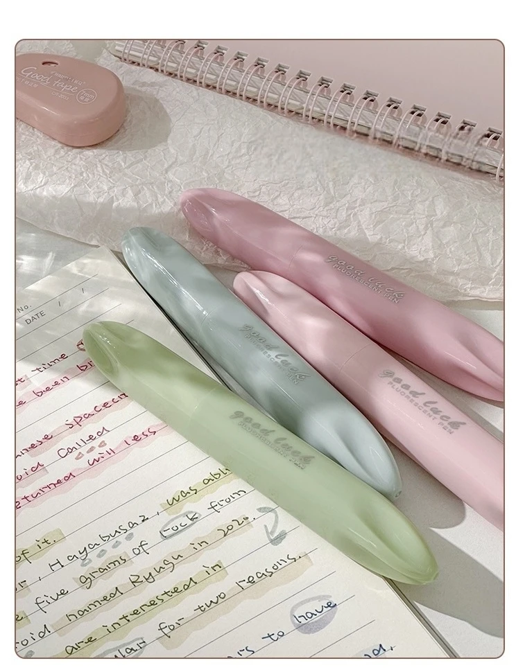 4-teiliges Morandi Color Dream Pastell Textmarker-Set mit weicher Spitze, schräger Marker-Liner zum Zeichnen und Malen A3033 – Detail 2