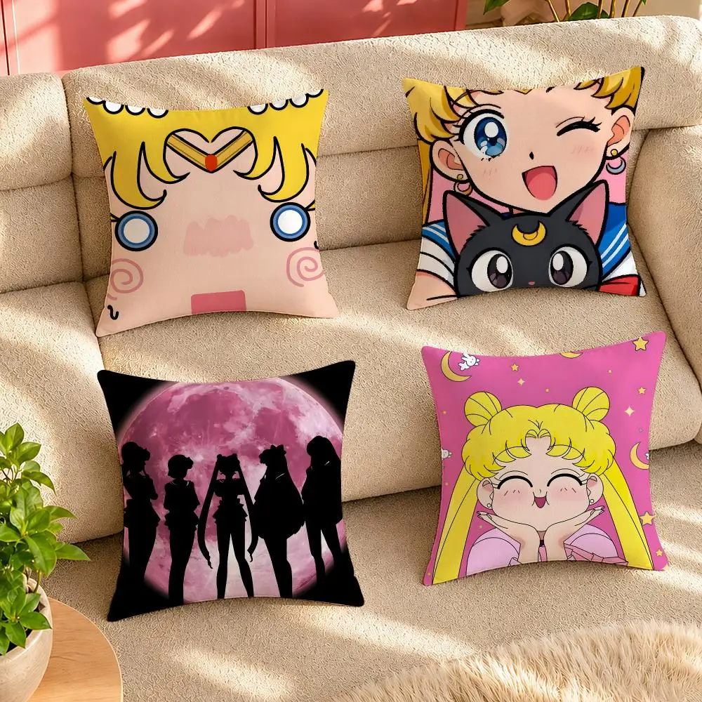 Anime S-sailor Moonsss Cushion Cover Pillow Cover Decorative Throw Couch Home Decor for Living Room Sofa