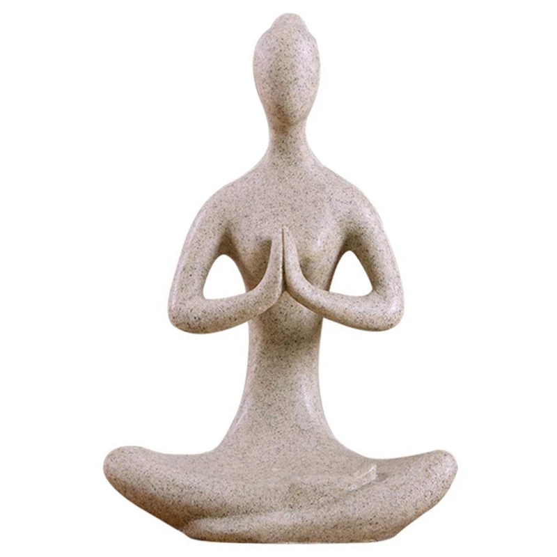 Meditation Yoga Pose Statue Figurine Resin Crafts Figure Creative Desktop Decoration Ornaments For Home