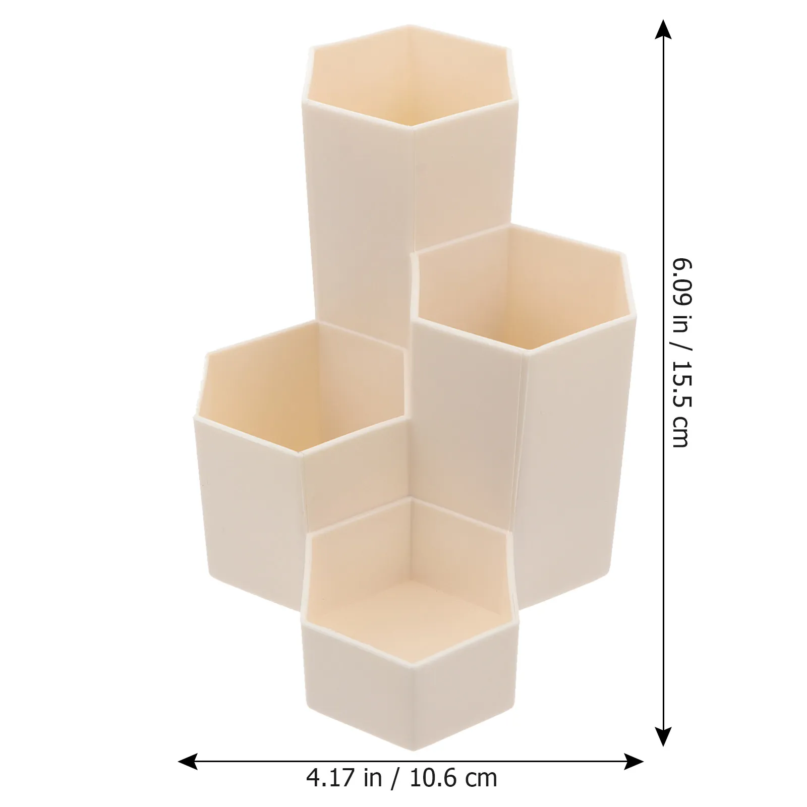 1Pcs Hexagonal Stationery Organizer Plastic Cosmetics Case with Delicate Workmanship Large Capacity for Pens Makeup Brushes Face