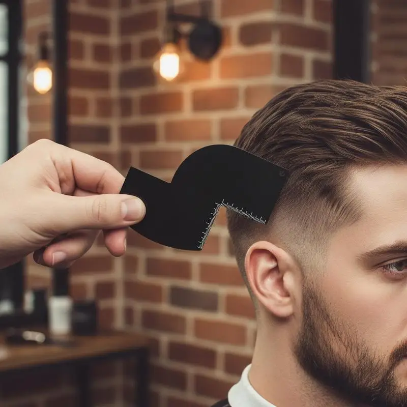 1/2/4Pcs Reusable Black Barber Enhancement Card With Measurement Markers Professional Haircut Guide Tool for Salon Home DIY Use