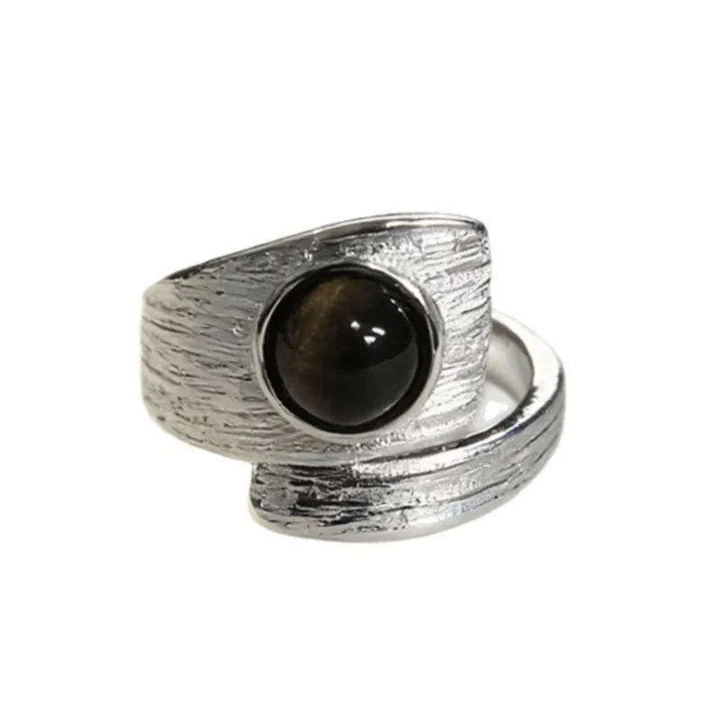 Women's Minimalist Handmade 925 Sterling Silver Big Stone Ring