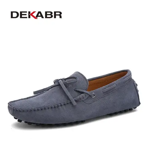 DEKABR 플러스 사이즈 35 ~ 49 남성 캐주얼 신발 정품 가죽 플랫 드라이빙 로퍼 신발 남성용 소프트 모카신 Zapatos Hombre