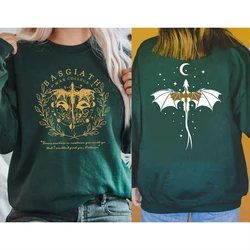 Basgiath War College Sweatshirt Fourth Wing Double-Sided Sweater Women Graphic Hoodies Bookish Sweatshirt Vintage Pullovers Top